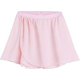 Nokecina Girls Ballet Dance Skirt for 3-12 Years Old Kids Sparkly Pull-On/Wrap Chiffon Dancewear Pink Black White Purple