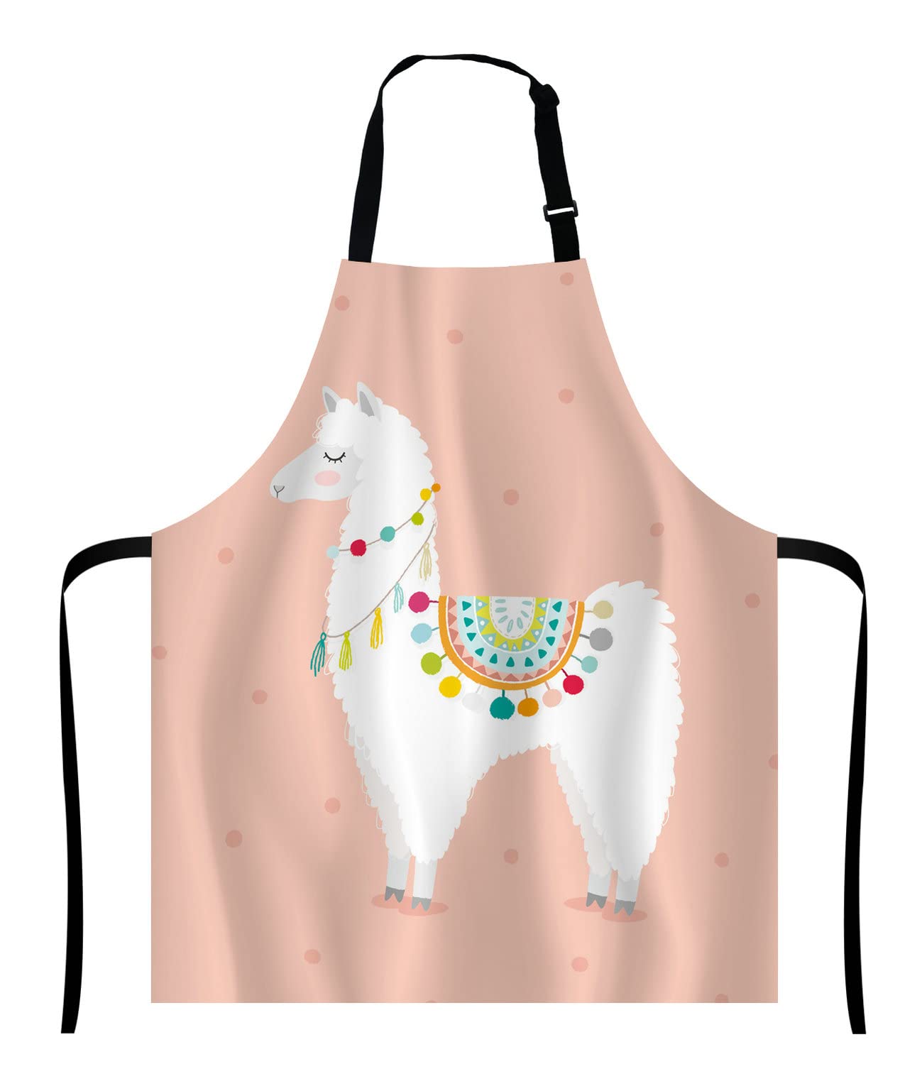 Wasach Cute llama Bib with Adjustable Neck for Men Women,Suitable for Home Kitchen Cooking Waitress Chef Grill Bistro Baking BBQ