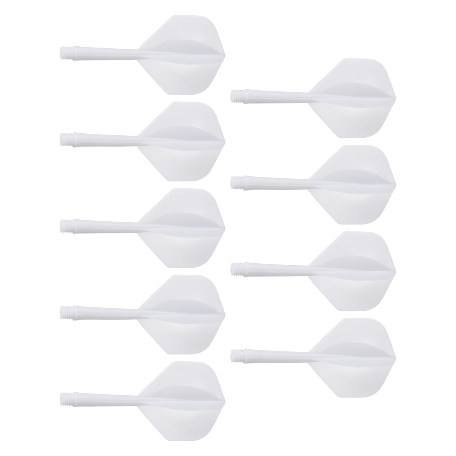 M METERXITY 9 Pack Integrated Dart Shaft and Flights-Screw In-one Dart Shaft, Plastic Anti-Fall, Apply to Soft Tip Darts and Steel Tip Darts (4BA, White)