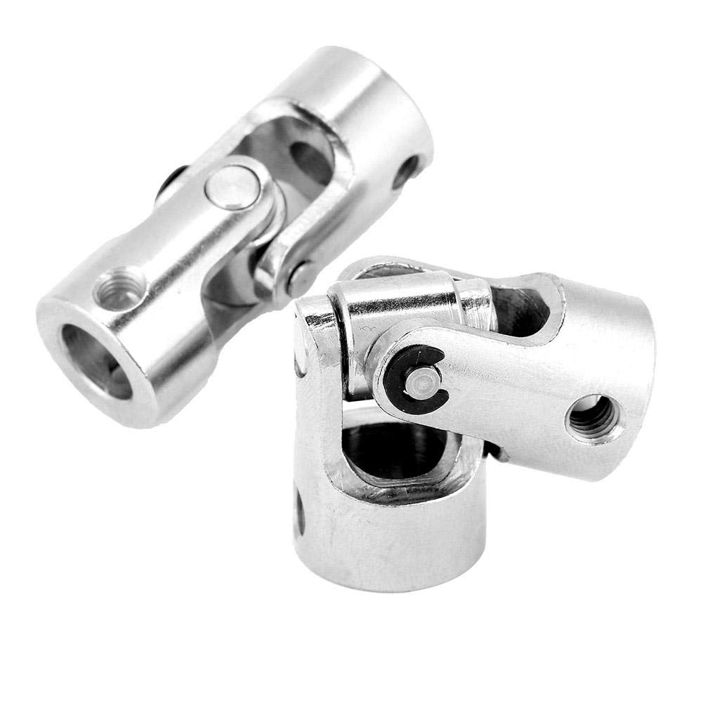 2pcs Universal Joint Nickle Plated Iron Shaft Coupling Length 35mm for Connecting Model Cars Ships (8 * 8mm)