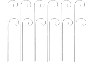 KALLORY 12pcs Mini Shepherds Hooks - Plant Tag Pole Garden Label Stakes - Shepherds Hooks Card Holder Stick Floral Picks Meta