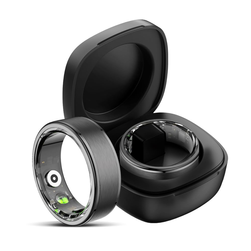 findtime Smart Ring for Men Women Smart Ring Android iOS Fitness Ring Pedometer Heart Rate Blood Oxygen Sleep Monitor Step Counter Activity Tracker for Sports Time, Distance, Calories,BK11