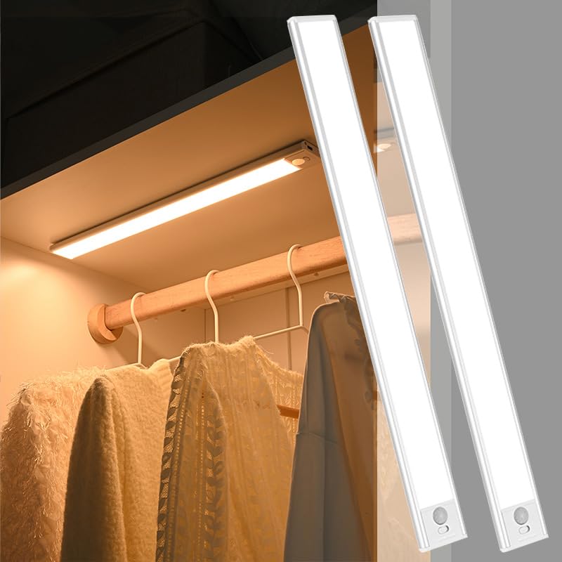 Photo 1 of *PARTIAL SET - ONLY 1*
Magnetic Under Cabinet lighting 2 Pack, 12" Rechargeable - 3 Color Dimmable LED, Ultra Slim 1800 Battery Powered Motion Sensor light indoor Punch-free Smart Sensor Magnetic Rechargeable Led Light