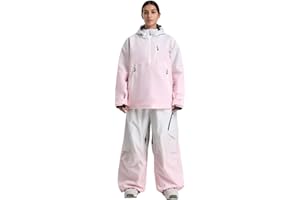 GSOU SNOW Women's Ski Jacket and Pants Set Baggy Snowboard Jacket Snow Suit Waterproof Windproof Hooded Coat
