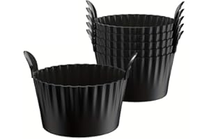 6 PCS black silicone baking cups, non-stick kitchen accessories, suitable for cakes, and baking essential.