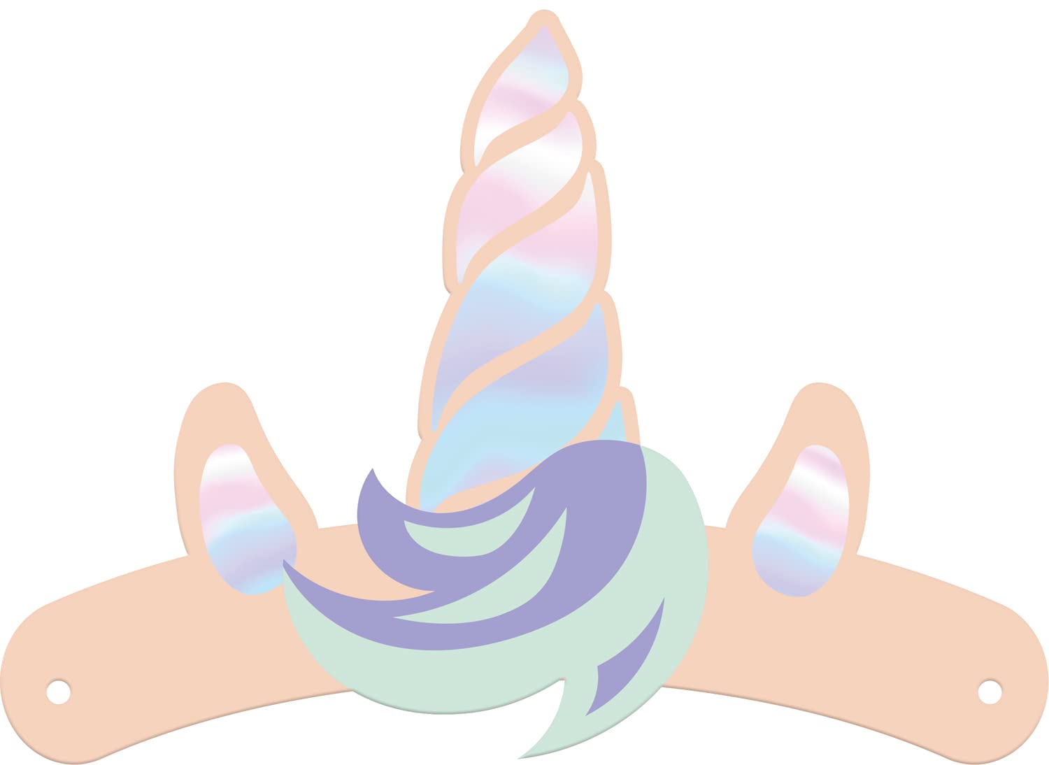 Folat Children's 68327 Paper Headbands, Unicorns & Rainbows, Pack of 6, Multi-Coloured — image 1