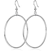 POPLYKE Sterling Silver/Rose Gold/Gold Plated Large Hoop Earrings Circle Dangle Drop Earrings for Women 40 50 60 70 80mm