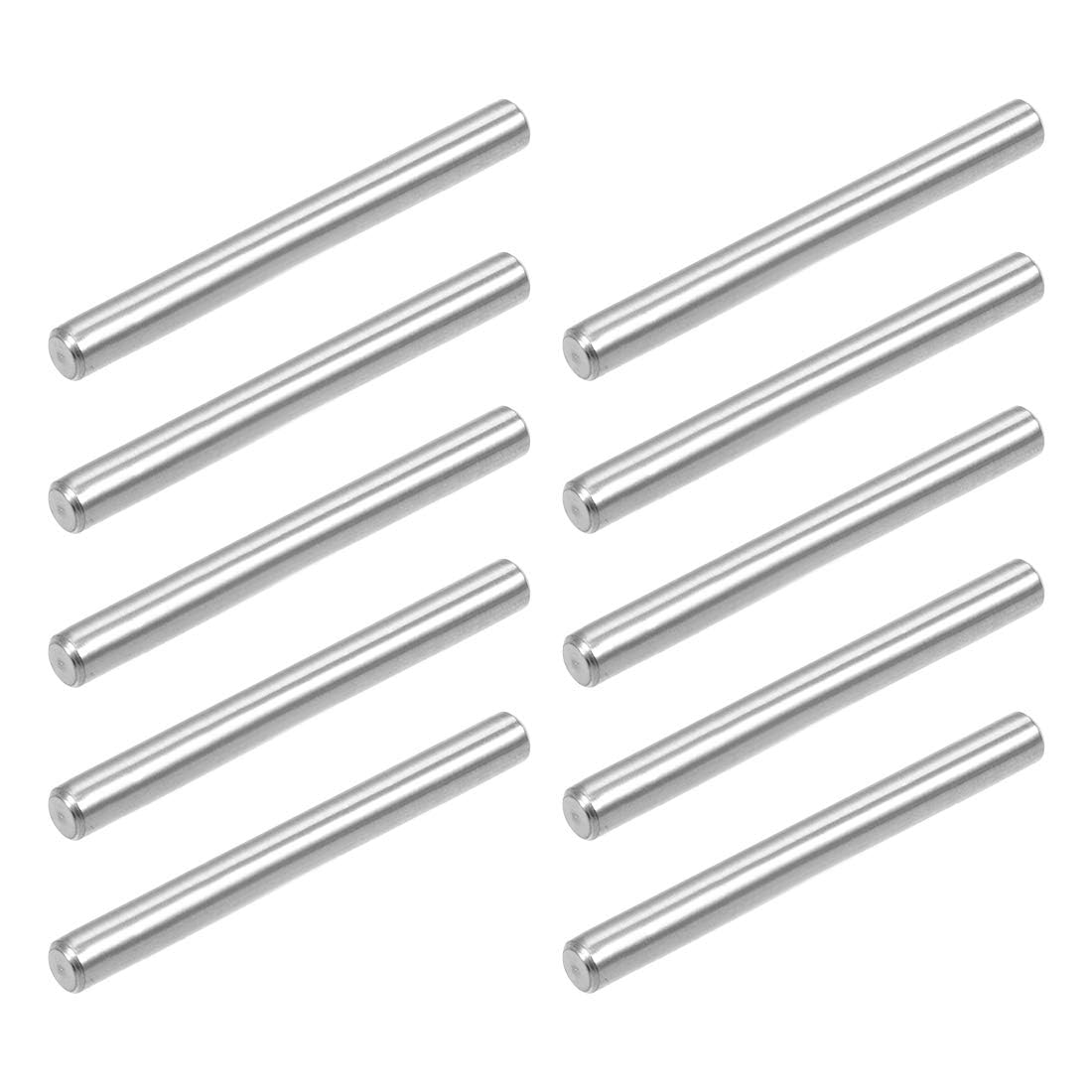 TOP-VIGOR 10Pcs 4mm x 35mm Dowel Pins Shelf Support Pegs, 304 Stainless Steel Cylindrical Shelf Support Pin Fasten Elements Silver Tone