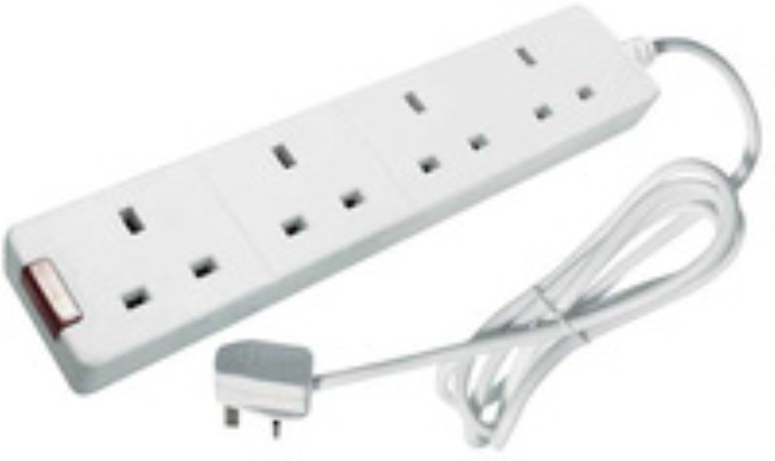 CED CEDTS4513M 13 A 5 m 4-Way Extension Lead Neon - White