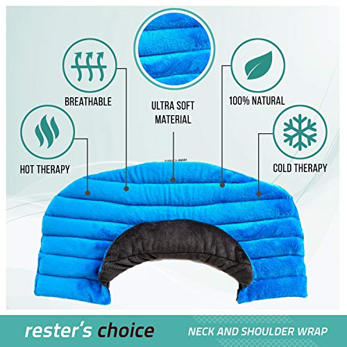 Neck Warmer Microwavable, Weighted Neck and Shoulder Wrap for Hot or Cold Therapy, Herbal Moist