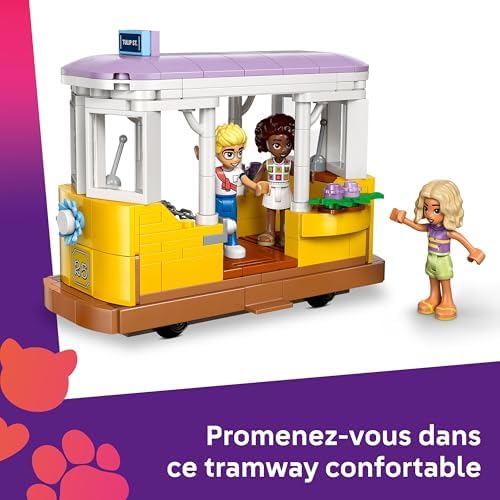 Friends Café des Plantes et Kiosque à Fleurs - Jouet de Construction - 4 Mini-Poupées, Figurine Chat, Tramway & Accessoires de Cuisine Dont Tasses & Théière - Cadeau pour Fille dès 9 Ans 42671