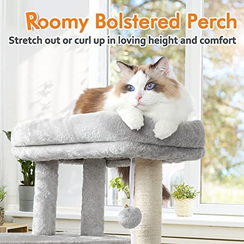 rabbitgoo Cat Tree Cat Tower with Adjustable Base, Small Cat Tree for