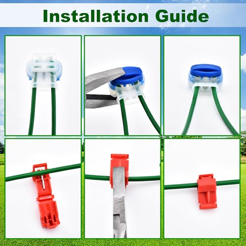 DazSpirit 250 m Delimitor Cable for Robot Lawnmower + 150 Pins, 20 Cable Connectors, 10 Terminals Connection, Accessory Kit Compatible with Gardena Bosch Husqvarna Worx Honda Robomow USW