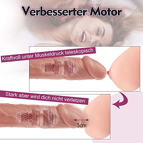 Dildo mit Stoßfunktion Realistischer Vibratoren 10 Frequenzmodi Dildo mit saugfuß Klitoris Stimulator mit Fernbedienung Sexspielzeug für frauen 22CM Moruioy