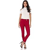 Rekucci Women's Ease into Comfort Slim Ankle Pant with Snaps