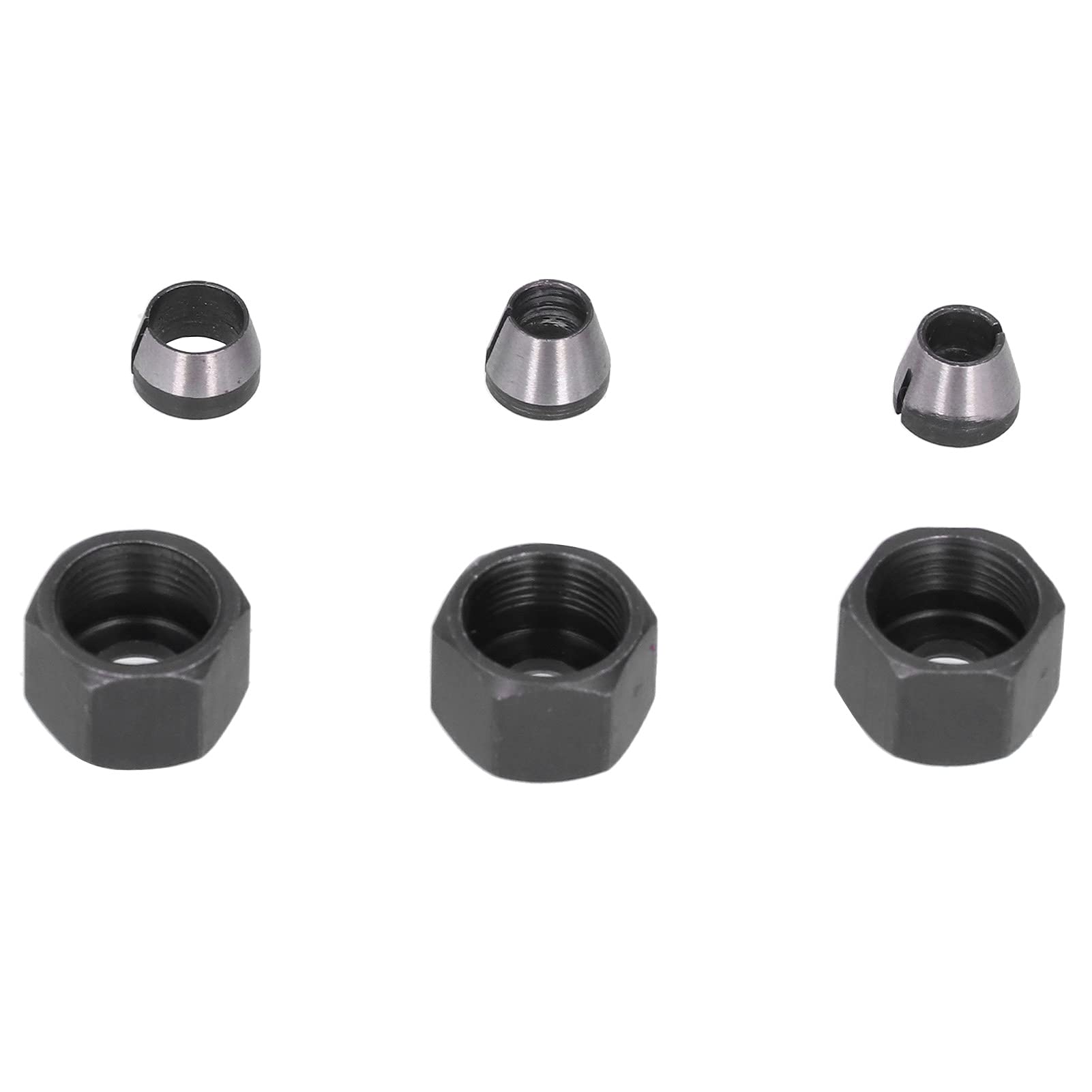 Router Collet Adapter, Trimmer Bit Converter Easy Installation Various Sizes Good Hardness High Strength Carbon Steel for Engraving