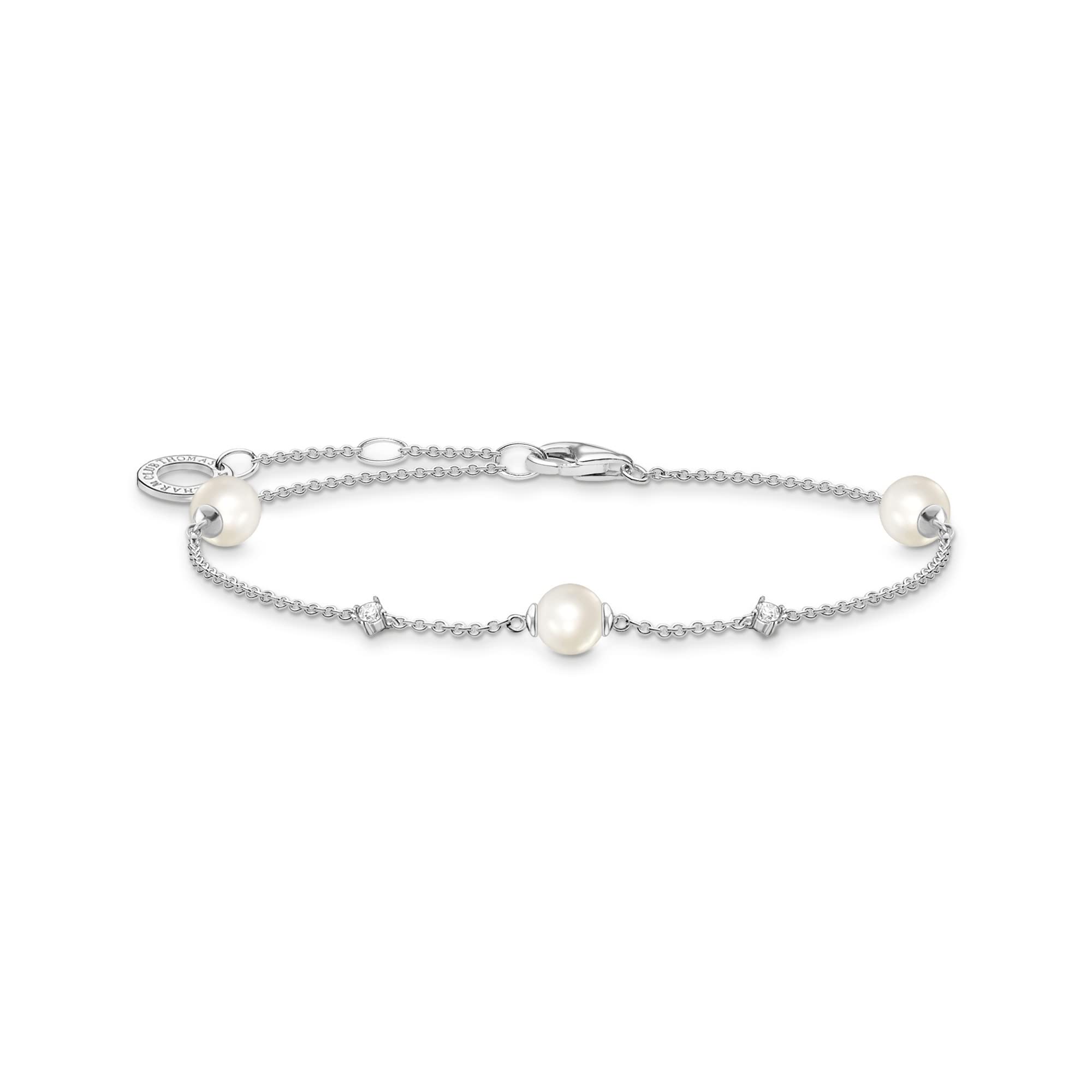 Thomas Sabo Bracelet pearls with white stones silver 925 Sterling Silver