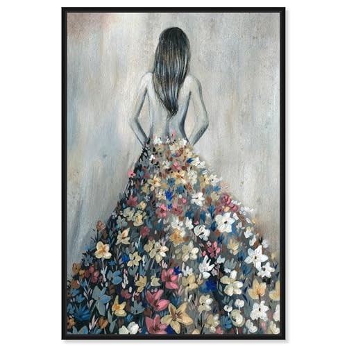 Oliver Gal Girl with Flower Thoughts Canvas Print Wall Art for Living Room, Bed…