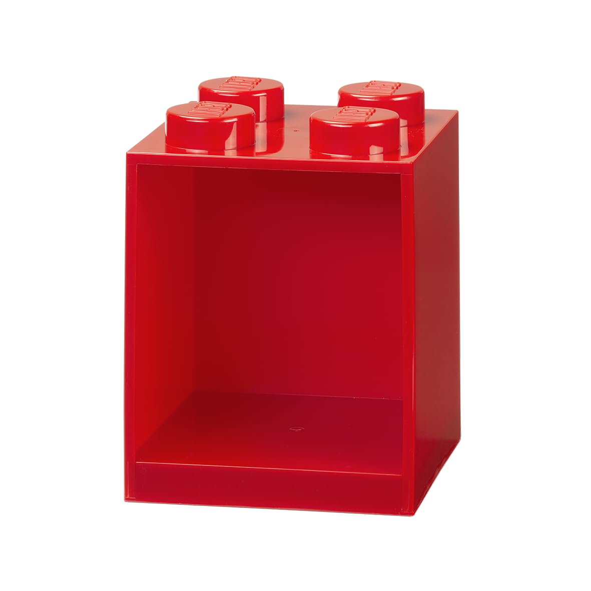 LEGO Brick Shelf 4 Knobs Red, Stackable LEGO Storage Box, Desk Organiser, Storage Box for Toys, Books, and More, Home Decor, 159 x 161 x 47 mm