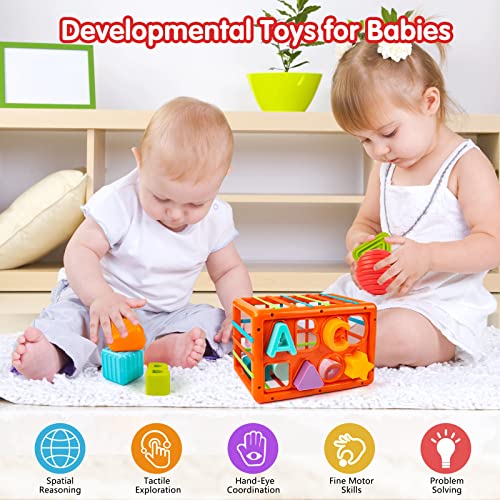 UNIH Baby Sensory Bin Toys for 1 Year Old Boy Girl, Montessori Baby