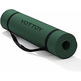 YOTTOY Yoga Mat，Extra Thick Yoga Mat (1/2inch),Professional TPE Exercise Mat,Non-Slip Workout Mat for Yoga, Pilates, Fitness, Barefoot Workouts, Home Gym Studio with Strap