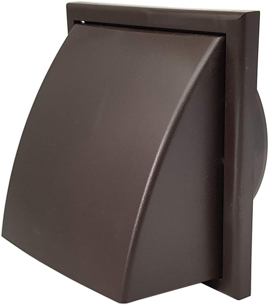 Kair Brown Cowled Wall Outlet 150mm Round Spigot Vent with Wind Baffle