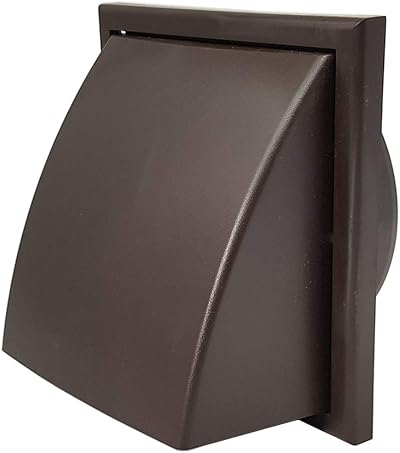 Kair Brown Cowled Wall Outlet 150mm Round Spigot Vent with Wind Baffle