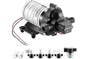 WASSERMANN 12V DC RV Fresh Water Pressure Pump, Quiet 3-Chamber Self-Priming Diaphragm Pressure Pump 4.0GPM 45PSI with Pressu
