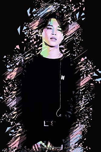BTS Jimin: Iridescent Holographic Color Pop Art Member Performing on Stage 100 Page 6 x 9" Blank Lined Notebook Kpop Journal Book Fan Merch for Army Fandom
