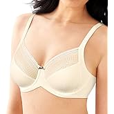 Lilyette Womens Enchantment Lace Minimizer Underwire Bra