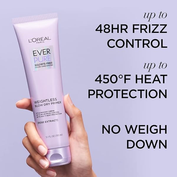 L’OREAL PARIS BLOW DRY PRIMER FOR 48 HR FRIZZ CONTROL, SULFATE FREE, EVERPURE 5.1 FL OZ