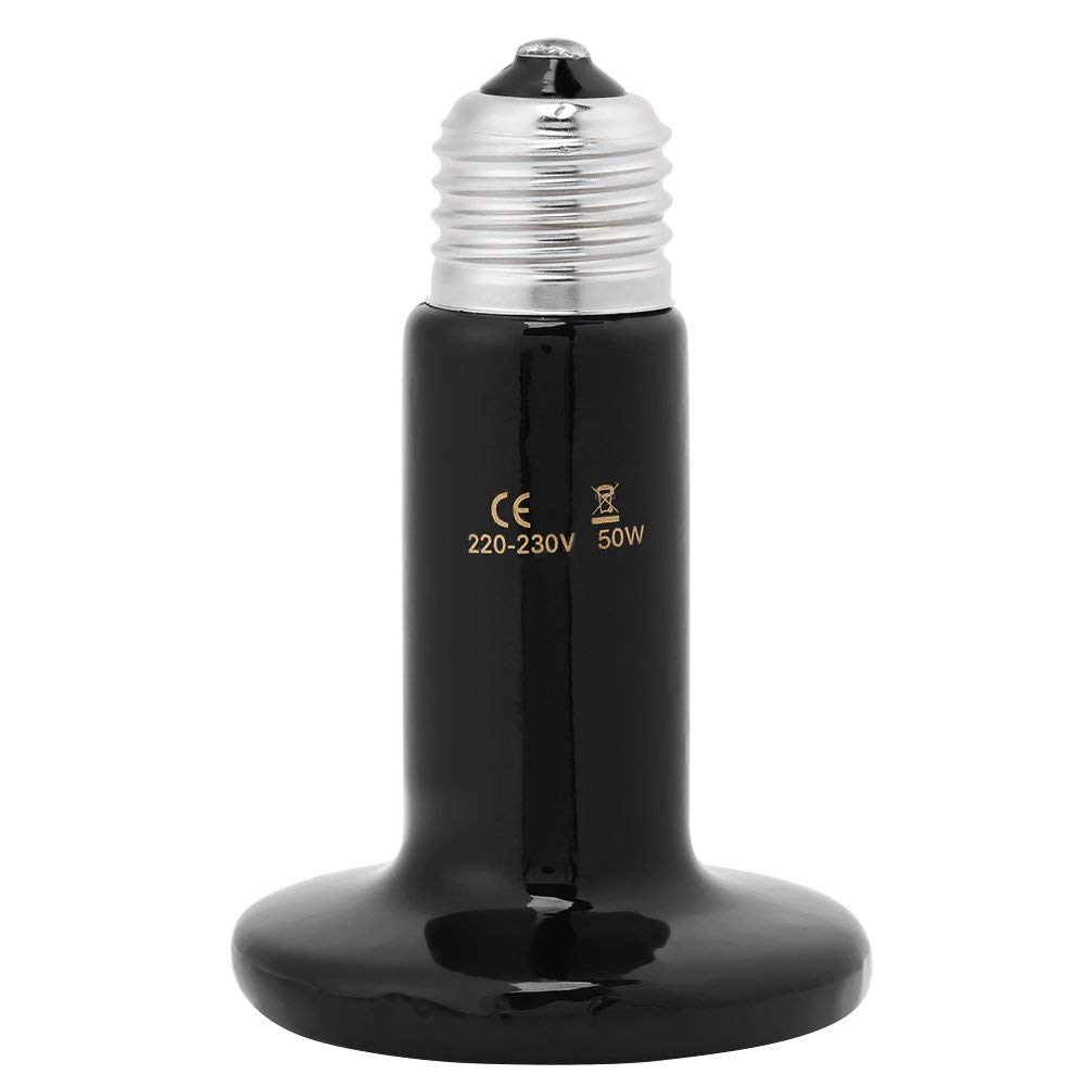 50W Ceramic Heat Lamp Infrared Reptile Bulb Terrarium Heater for Amphibian Lizard Turtle Snake Birds(50W)