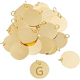 SUPERFINDINGS 30PCS Brass Blank Pendants 20mm Stamping Flat Round Blank Stamping Charms for Jewelry Keychain DIY Pet Tags