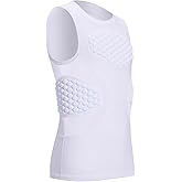 DEVOROPA Youth Boys Football Baseball Padded Compression Shirt Chest Protector Softball Lacrosse Rib Heart Sternum Guard