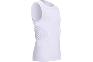 DEVOROPA Youth Boys Football Baseball Padded Compression Shirt Chest Protector Softball Lacrosse Rib Heart Sternum Guard