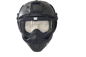 ZHILING Airsoft Helmet and Mask Fast Base Jump Helmet PJ Style Airsoft Helmets Tactical Full face mask with Detachable and Adjustable Goggles