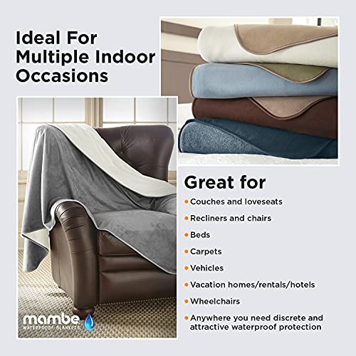 Mambe 100 Waterproof Furniture Cover Queen, 90" x 90", Dove Slate