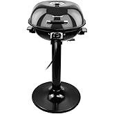 Techwood 1600W Indoor Outdoor Electric grill, Electric BBQ Grill, Portable Removable Stand grill, Black