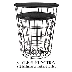 Lavish Home Nesting End Tables with Storage