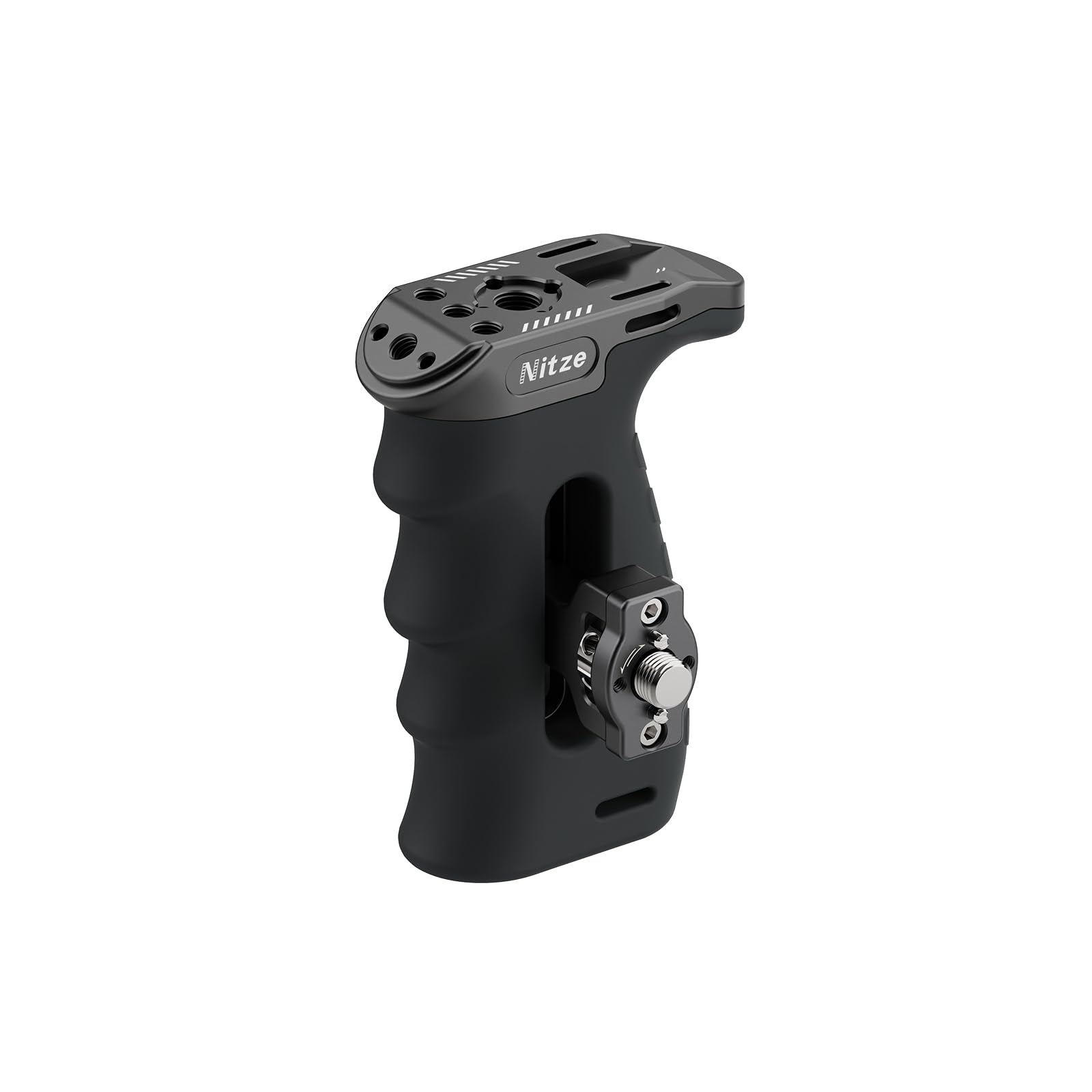 Nitze Ergonomic Side Handle with Detachable 3/8" ARRI Locating Pins,Aluminum Camera Cage Handgrip for Left or Right Hand, Up and Down Adjustable - PA29E