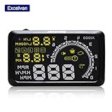 Excelvan W02 Car HUD Universal Car Interface Fuel icon Head-Up Display LCD for universal OBD II and EOBD interface