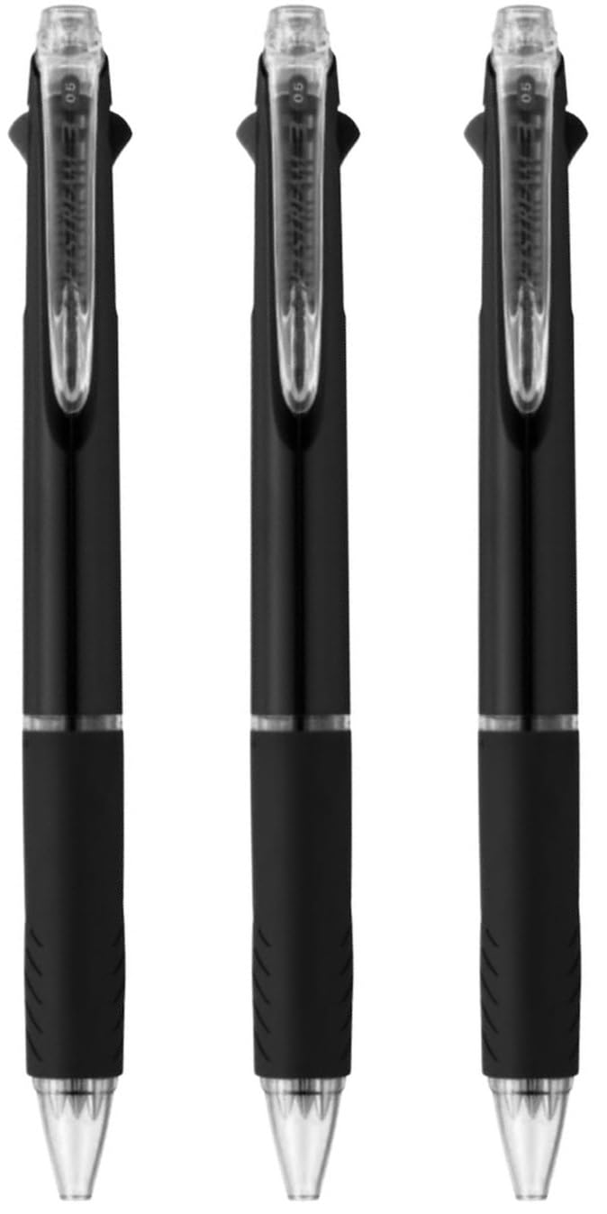 jetstream Set of 3 3 Colour Ballpoint Pen - 0.5 mm, Black Blue Red Ink, Black (SXE340005.24)