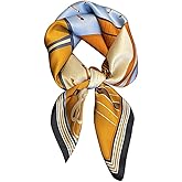 JERLA 100% Pure Mulberry Silk Square Scarf for Hair-27''x27'' Women Men Natural Silk Neckerchief Headscarf