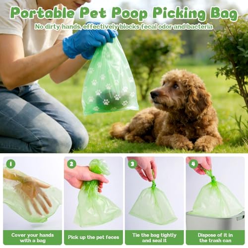 570 Pcs Dog Poop Bags, 6 Colours, Biodegradable, Leak Proof Dog Bags, Dog Poop Bag for Outdoor Use, Easy Opening, for Dogs and Pets, 22 x 32 cm (38 Rolls, 15 per Roll)