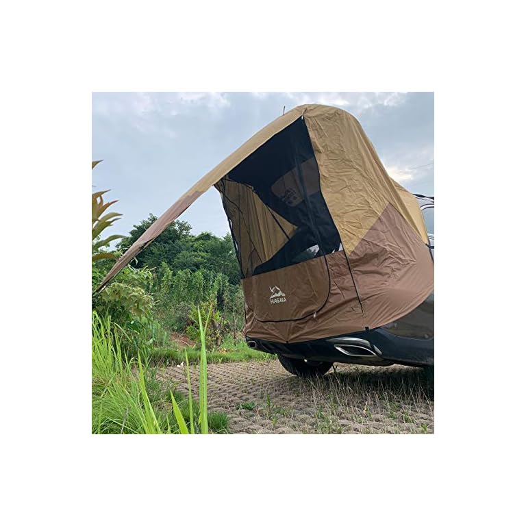Hasika Tailgate Shade Awning Tent for Car Travel Small to Mid Size SUV