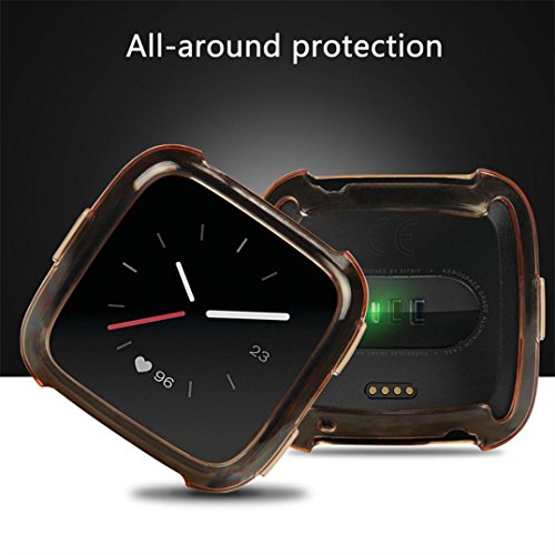 Lisin Fitbit Versa Watch Protective cover, TPU Silicone Cover Case Watch Casing Guard Protector For Fitbit Versa Smart Band (Orange)