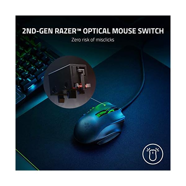 Razer-Naga-X-Ergonomic-MMO-Gaming-Mouse-with-16-Programmable-Buttons-Optical-Mouse-Switches-5G-Optical-Sensor-Chroma-RGB-Speedflex-Cable-Black Razer Naga X - Ergonomic Gaming Mouse with 16 Programmable Buttons (Optical Mouse Switches, 5G Optical Sensor, Chroma…