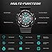 ✲Christmas Gifts✲ ETEVON Sport Men's Analog-Digital Chronograph Resin Strap Watch, X-Large Display Stealth Black Watch - Water and Shock Resistant