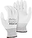 Majestic 37-3435 White Cut-Less Diamond Seamless Knit Glove with Polyurethane Palm Coating Cut Resistant Gloves, Large, 3 Pairs