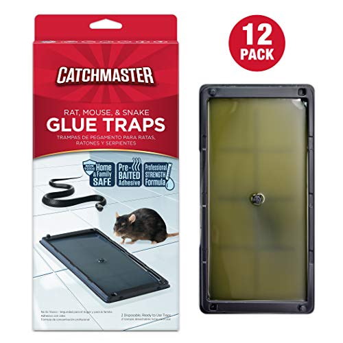 Catchmaster Baited Rat, Mouse and Snake Glue Traps - 12 Glue Trays